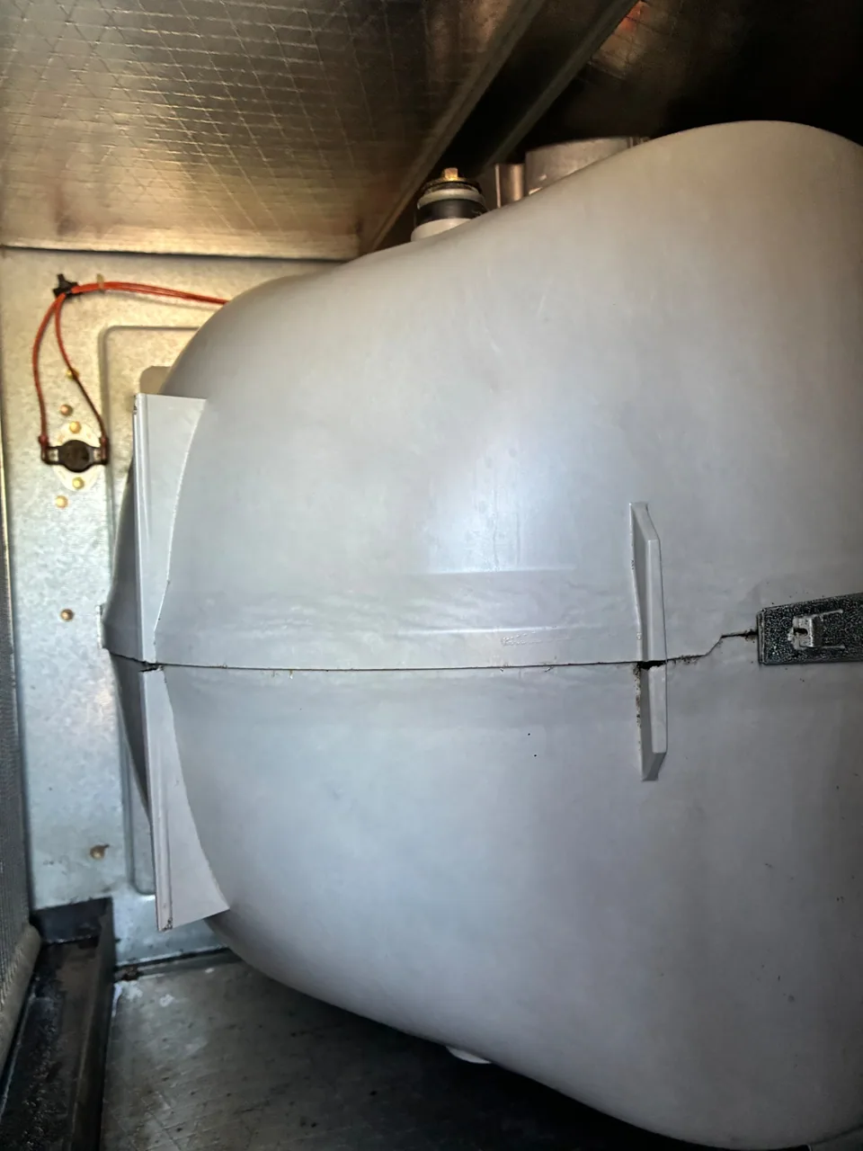 HVAC blower housing after microbial treatment